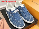 Louis Vuitton Luxembourg Sneaker Denim Monogram Navy Blue 1A5UGY Replica