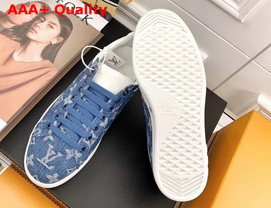 Louis Vuitton Luxembourg Sneaker Denim Monogram Navy Blue 1A5UGY Replica