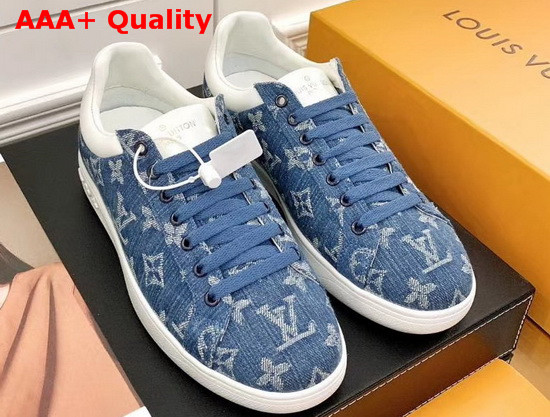 Louis Vuitton Luxembourg Sneaker Denim Monogram Navy Blue 1A5UGY Replica