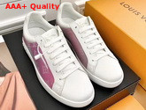 Louis Vuitton Luxembourg Sneaker Iridescent Monogram Textile and Calf Leather Pink 1A5HB8 Replica