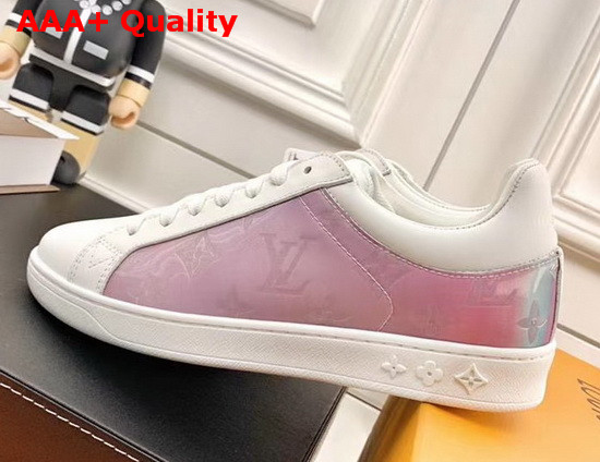 Louis Vuitton Luxembourg Sneaker Iridescent Monogram Textile and Calf Leather Pink 1A5HB8 Replica