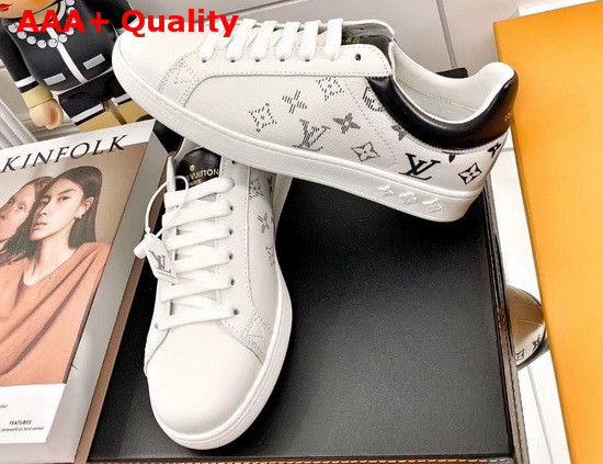 Louis Vuitton Luxembourg Sneaker Noir Monogram Grained Calf Leather 1A5E25 Replica