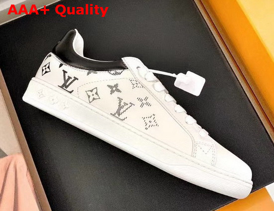 Louis Vuitton Luxembourg Sneaker Noir Monogram Grained Calf Leather 1A5E25 Replica