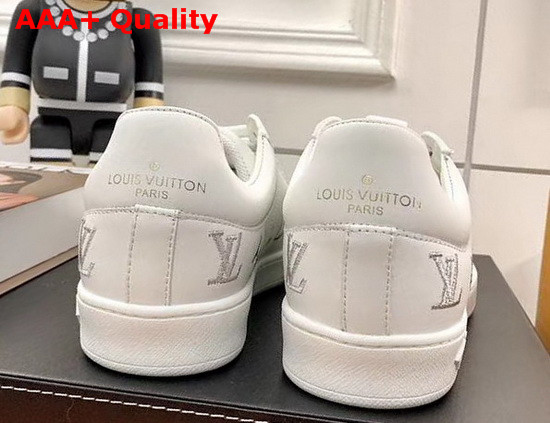 Louis Vuitton Luxembourg Sneaker Silver Monogram Grained Calf Leather Replica