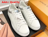 Louis Vuitton Luxembourg Sneaker in White Calf Leather with Iridesent Leather Trim Replica