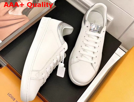 Louis Vuitton Luxembourg Sneaker in White Calf Leather with Iridesent Leather Trim Replica