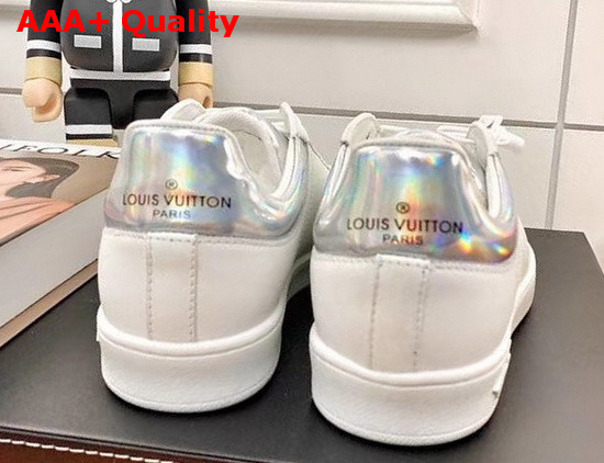 Louis Vuitton Luxembourg Sneaker in White Calf Leather with Iridesent Leather Trim Replica