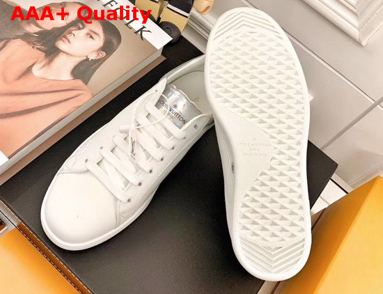 Louis Vuitton Luxembourg Sneaker in White Calf Leather with Iridesent Leather Trim Replica