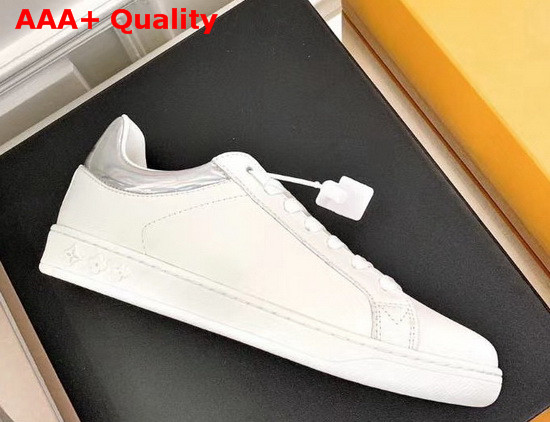 Louis Vuitton Luxembourg Sneaker in White Calf Leather with Iridesent Leather Trim Replica