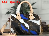 Louis Vuitton Lvxlol Speedy BB Monogram Canvas with Blue and Silver Camouflage Print Replica