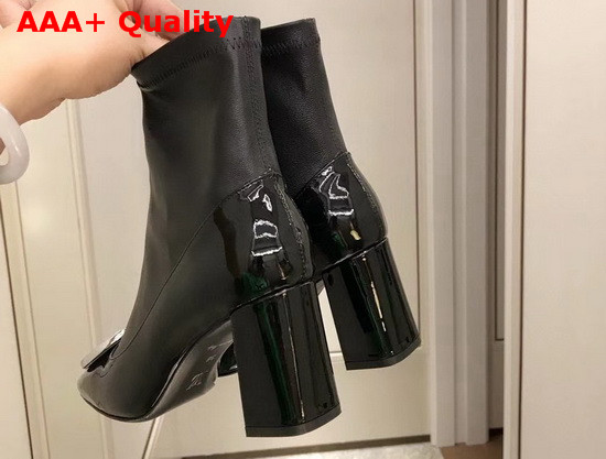 Louis Vuitton Madeleine Ankle Boot in Black Calf Leather and Patent Leather Replica