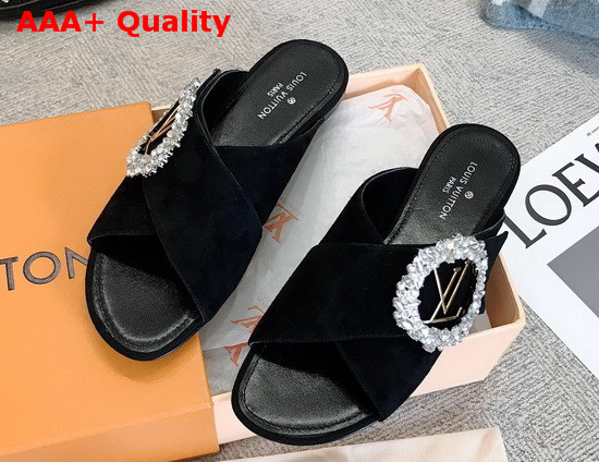 Louis Vuitton Madeleine Mule Black Velvet 1A5KQI Replica