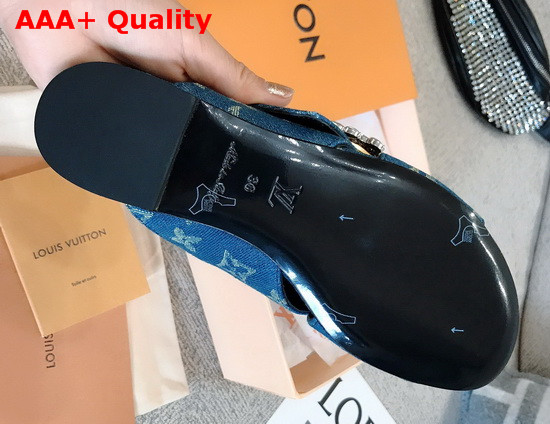 Louis Vuitton Madeleine Mule in Denim Blue Monogram Denim Replica