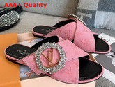 Louis Vuitton Madeleine Mule in Pink Monogram Denim Replica