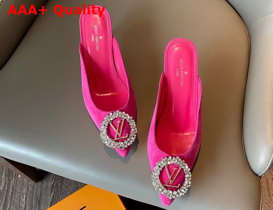 Louis Vuitton Madeleine Mule in Pink Suede Leather Replica