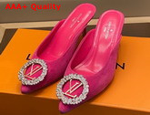 Louis Vuitton Madeleine Mule in Pink Suede Leather Replica