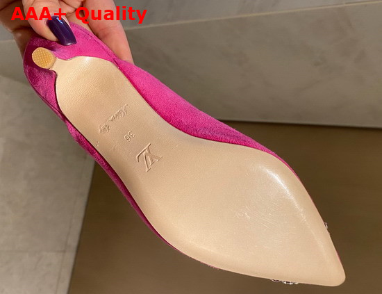 Louis Vuitton Madeleine Mule in Pink Suede Leather Replica