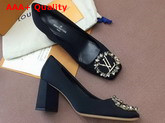 Louis Vuitton Madeleine Pump in Black Satin 1A4E8V Replica