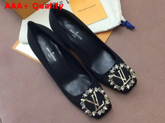 Louis Vuitton Madeleine Pump in Black Satin 1A4E8V Replica