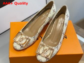 Louis Vuitton Madeleine Pump in White Monogram Canvas Replica