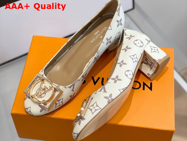 Louis Vuitton Madeleine Pump in White Monogram Canvas Replica