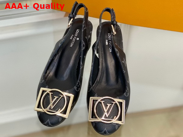 Louis Vuitton Madeleine Slingback Pump in Monogram Eclipse Canvas Replica