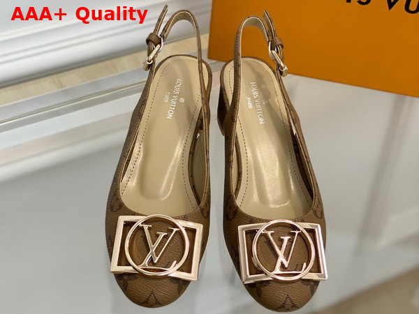 Louis Vuitton Madeleine Slingback Pump in Monogram Reverse Canvas Replica