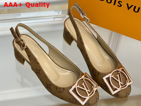 Louis Vuitton Madeleine Slingback Pump in Monogram Reverse Canvas Replica