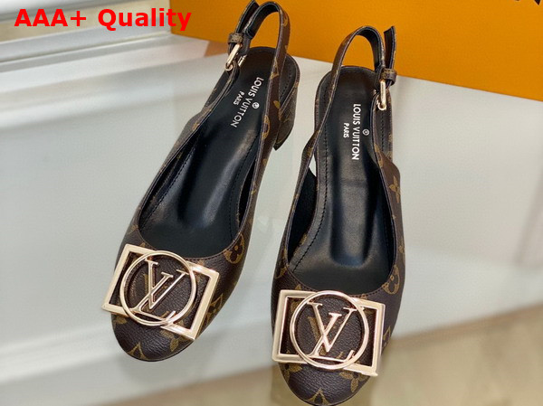 Louis Vuitton Madeleine Slingback Pump in Patent Monogram Canvas Replica