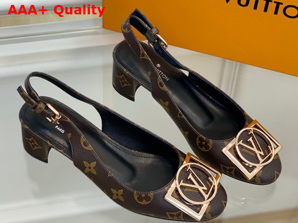 Louis Vuitton Madeleine Slingback Pump in Patent Monogram Canvas Replica