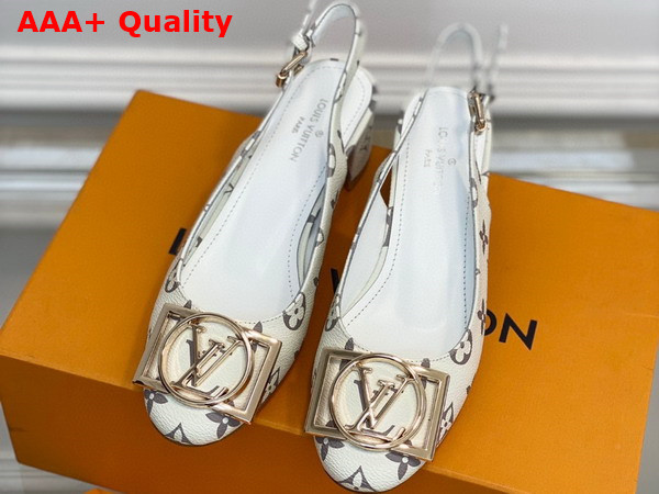 Louis Vuitton Madeleine Slingback Pump in White Monogram Canvas Replica