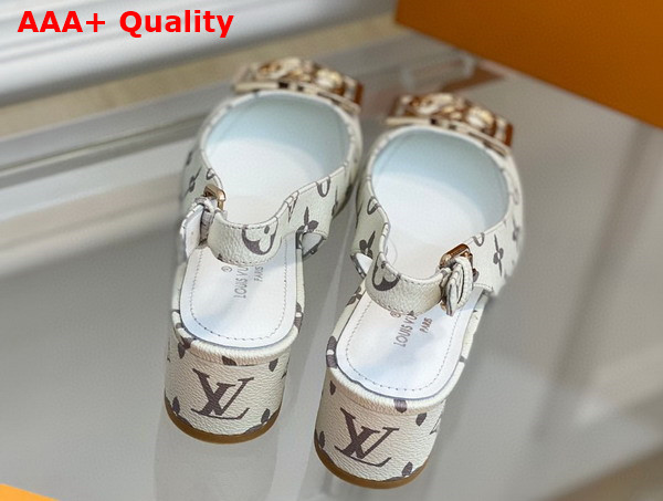 Louis Vuitton Madeleine Slingback Pump in White Monogram Canvas Replica