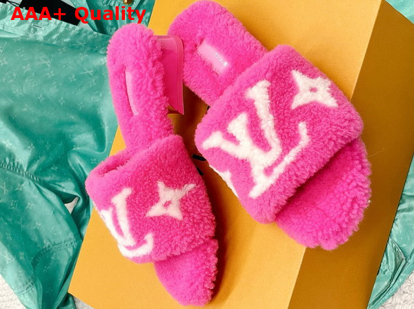 Louis Vuitton Magnetic Mule in Fuchsia Pink Shearling 1AA1QT Replica