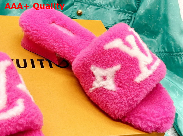 Louis Vuitton Magnetic Mule in Fuchsia Pink Shearling 1AA1QT Replica