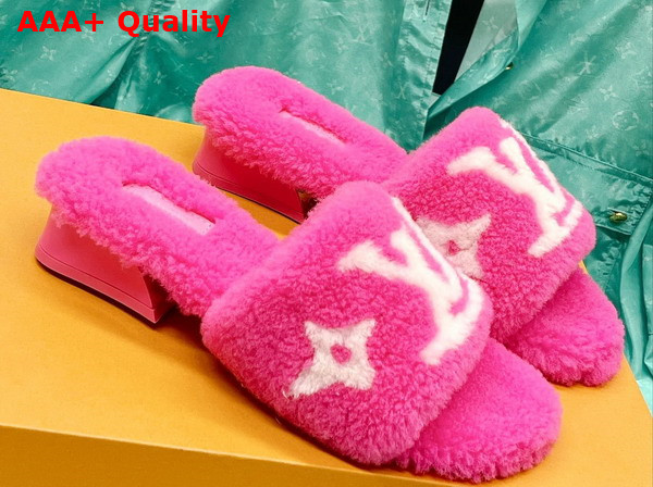 Louis Vuitton Magnetic Mule in Fuchsia Pink Shearling 1AA1QT Replica