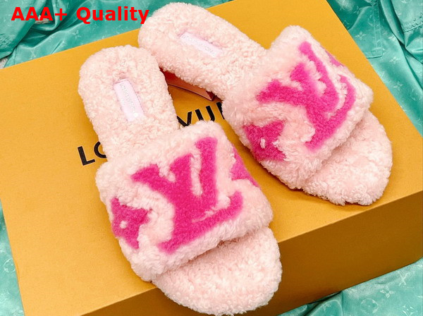 Louis Vuitton Magnetic Mule in Rose Clair Pink Shearling Replica