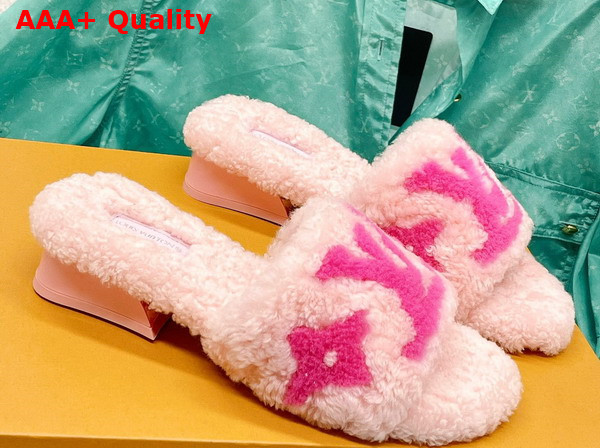 Louis Vuitton Magnetic Mule in Rose Clair Pink Shearling Replica