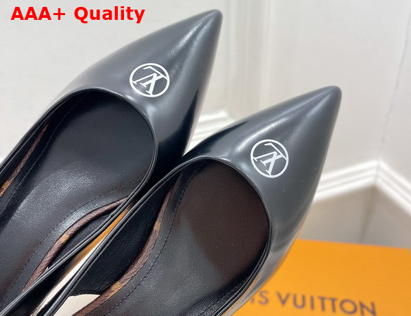 Louis Vuitton Magnetic Slingback Pump in Black Glazed Calf Leather 1A9O7U Replica