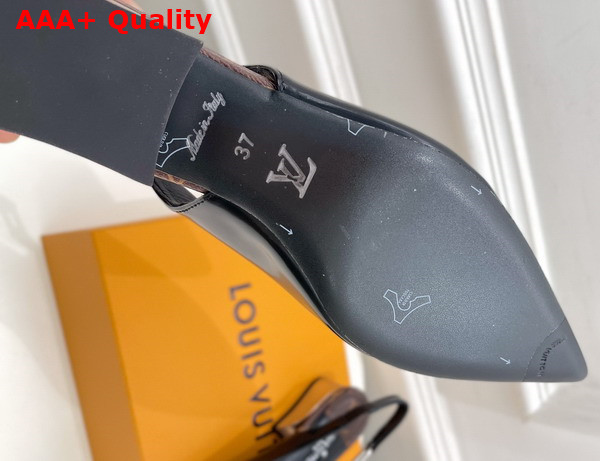 Louis Vuitton Magnetic Slingback Pump in Black Glazed Calf Leather 1A9O7U Replica