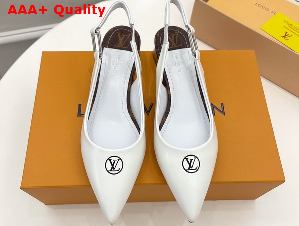 Louis Vuitton Magnetic Slingback Pump in White Glazed Calf Leather 1A9O8A Replica