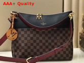 Louis Vuitton Maida Handbag Damier Ebene Canvas with Black Calfskin Leather N40369 Replica