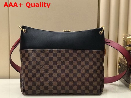 Louis Vuitton Maida Handbag Damier Ebene Canvas with Black Calfskin Leather N40369 Replica