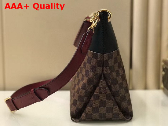 Louis Vuitton Maida Handbag Damier Ebene Canvas with Black Calfskin Leather N40369 Replica