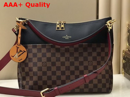 Louis Vuitton Maida Handbag Damier Ebene Canvas with Black Calfskin Leather N40369 Replica