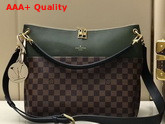 Louis Vuitton Maida Handbag Damier Ebene Canvas with Khaki Green Calfskin Leather N40366 Replica