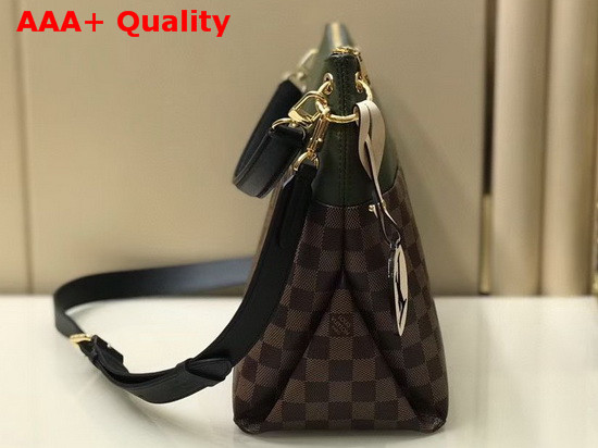 Louis Vuitton Maida Handbag Damier Ebene Canvas with Khaki Green Calfskin Leather N40366 Replica