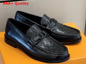 Louis Vuitton Major Loafer in Black Mini Monogram Embossed Glazed Calf Leather 1ABFFV Replica