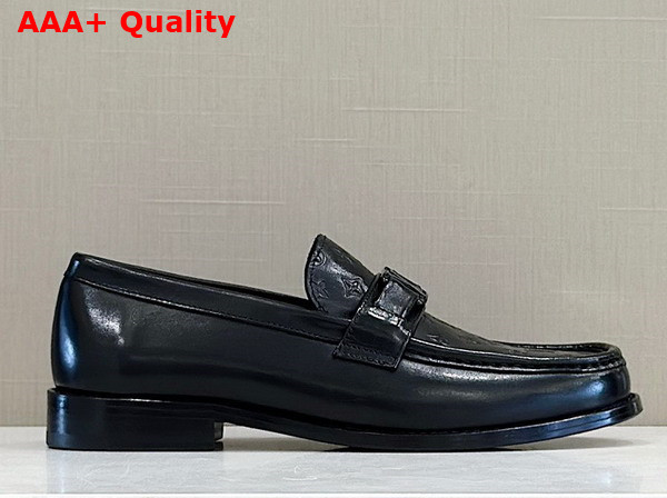 Louis Vuitton Major Loafer in Black Mini Monogram Embossed Glazed Calf Leather 1ABFFV Replica