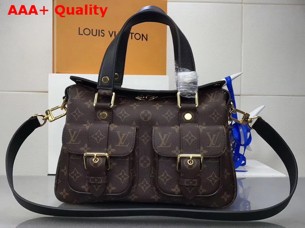 Louis Vuitton Manhattan Monogram Coated Canvas Noir Cowhide Leather Trim M44207 Replica