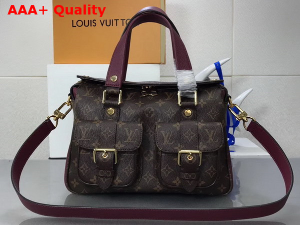 Louis Vuitton Manhattan Monogram Coated Canvas Raisin Cowhide Leather Trim M43482 Replica